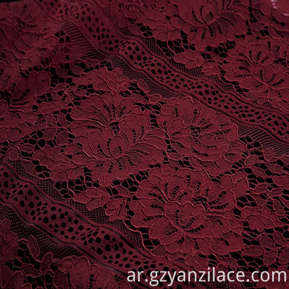 Red Floral Cotton Chantilly Lace